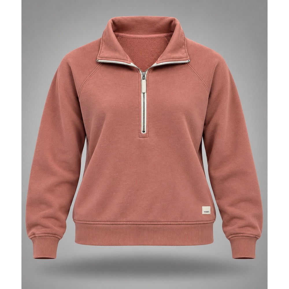 Vuori Restore Half Zip Pullover Mauve Pink Fleece Sweatshirt Womens Size S